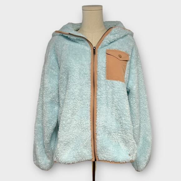 UGG Kadence Sherpa Full Zip Jacket in Crystal Lake Size Small - Picture 1 of 7